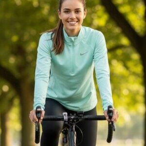 Nike Dri-FIT Mint Long Sleeve half zip Running Top